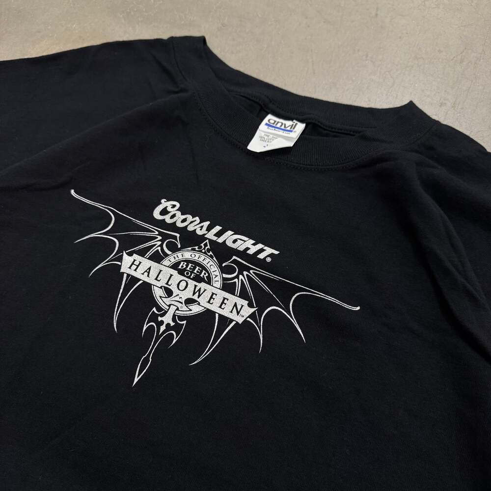 Coors Light Beer Halloween Graphic Tee XL Black Anvil Promo Shirt